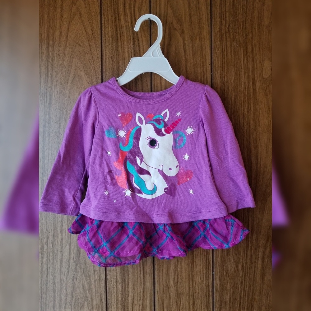 Girl's Purple Unicorn Top